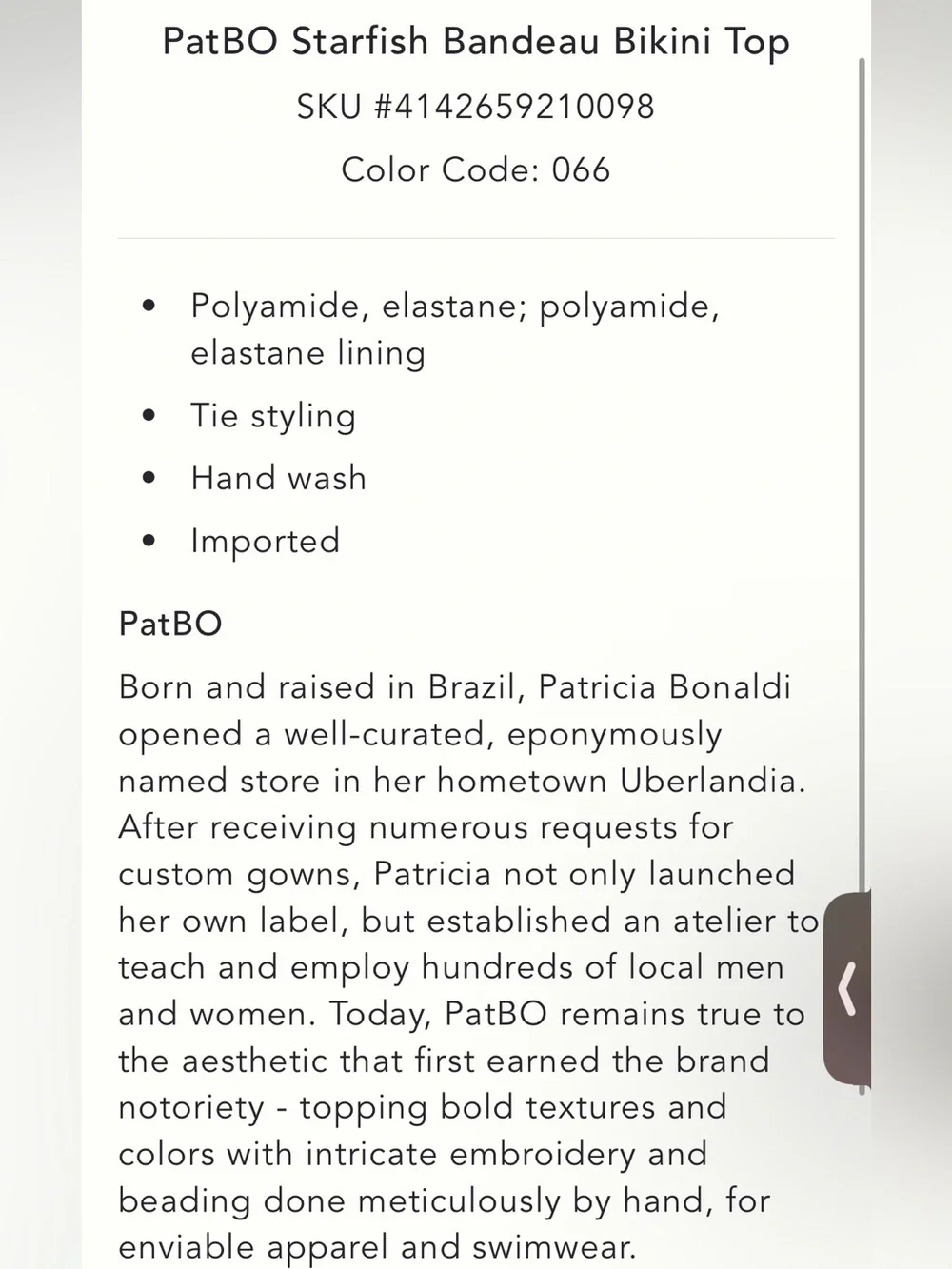 PatBo Starfish Bikini XL